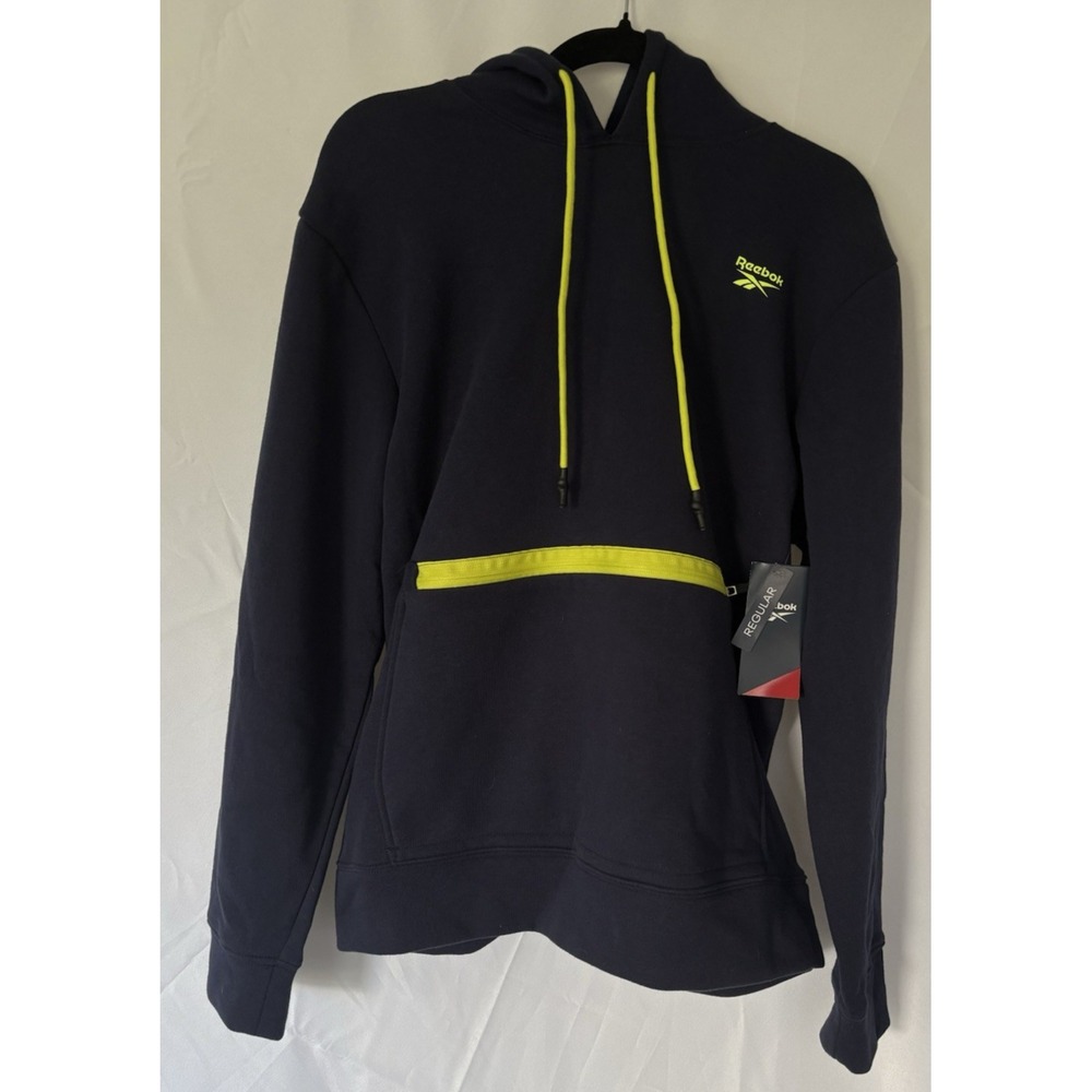 Reebok Hoodie sweatshirt Size M Long Sleeve Blue/Yellow‎ new